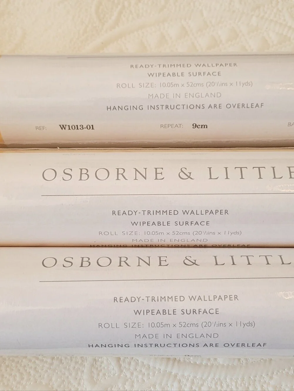 3 Roll Bundle- Osborne & Little Ready-Trimmed Wallpaper Roll in Soft Yellow